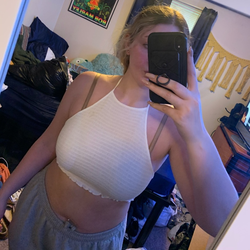 White halter top